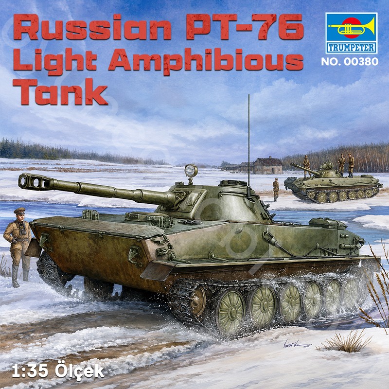 Trumpeter 00380 Russian PT-76 Light Amphibious Tank Maket Model Kit