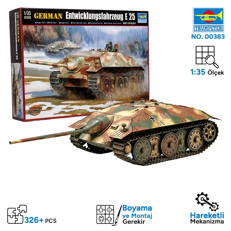Trumpeter 00383 German E-25 Tank Maket Model Kit