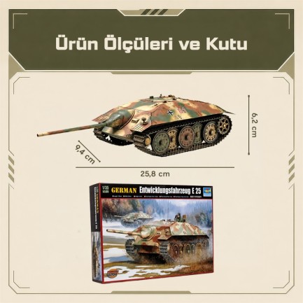 Trumpeter 00383 German E-25 Tank Maket Model Kit - Thumbnail