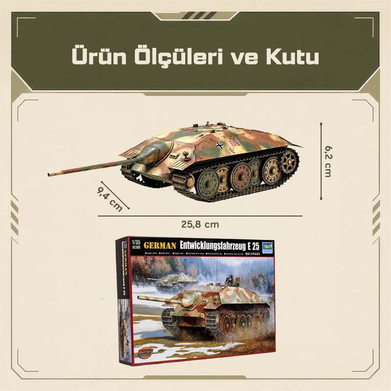 Trumpeter 00383 German E-25 Tank Maket Model Kit