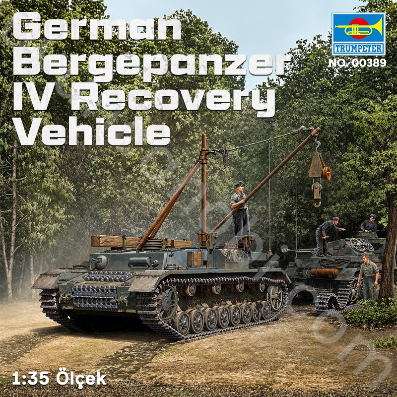 Trumpeter 00389 German Bergepanzer IV Recovery Vehicle Maket Model Kit