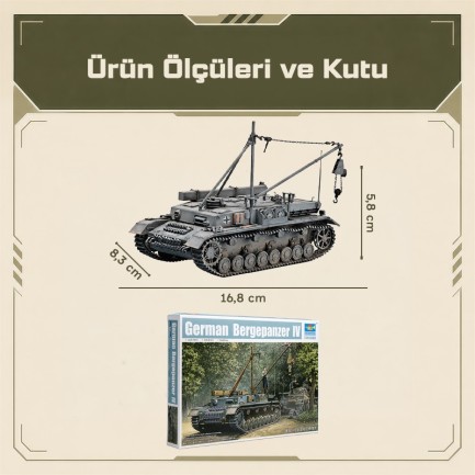 Trumpeter 00389 German Bergepanzer IV Recovery Vehicle Maket Model Kit - Thumbnail