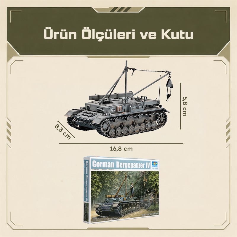 Trumpeter 00389 German Bergepanzer IV Recovery Vehicle Maket Model Kit