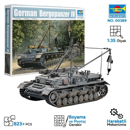 Trumpeter - Trumpeter 00389 German Bergepanzer IV Recovery Vehicle Maket Model Kit