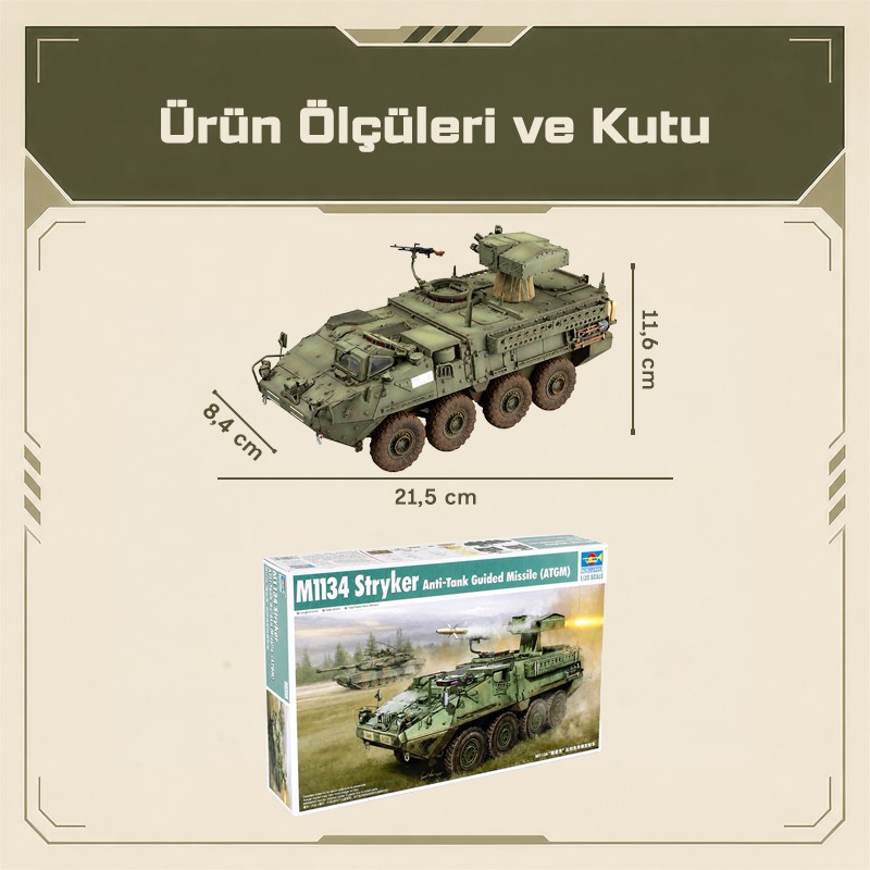 Trumpeter 00399 M1134 Stryker Anti- Tank Guided Missile (ATGM) Maket Model Kit