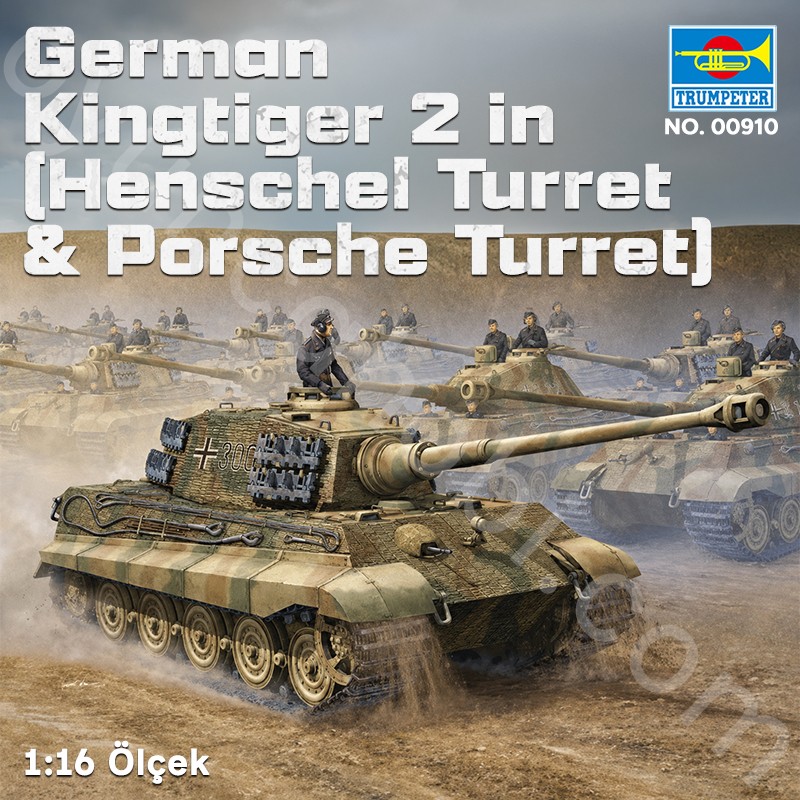 Trumpeter 00910 German Kingtiger 2 in 1(Henschel Turret & Porsche Turret) Maket Model Kit