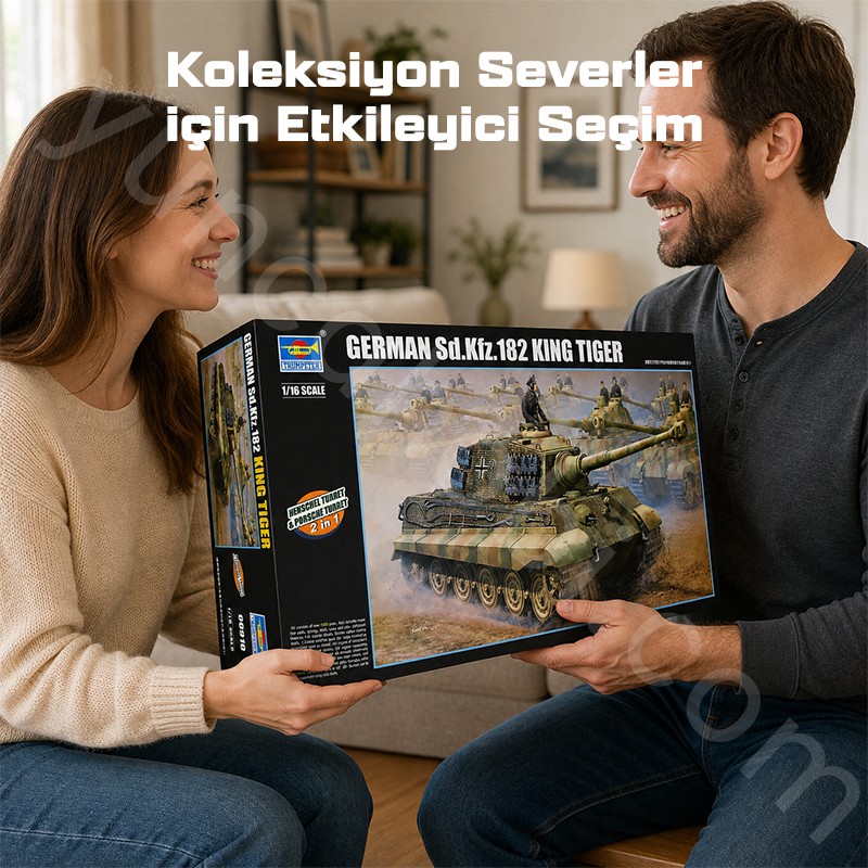 Trumpeter 00910 German Kingtiger 2 in 1(Henschel Turret |*| Porsche Turret) Maket Model Kit