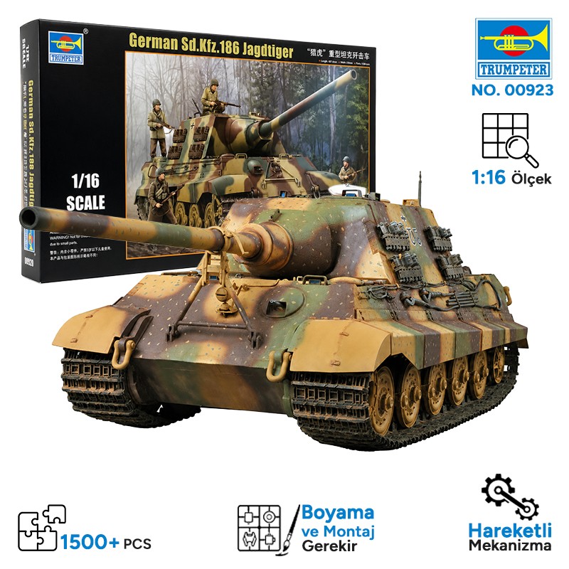 Trumpeter 00923 German Sd.Kfz.186 Jagdtiger Maket Model Kit