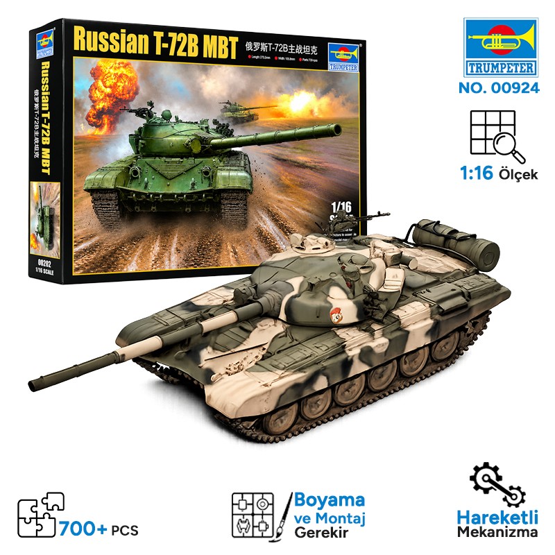 Trumpeter 00924 Russian T-72B MBT Maket Model Kit