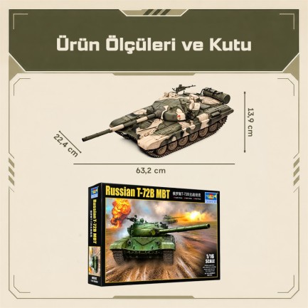 Trumpeter 00924 Russian T-72B MBT Maket Model Kit - Thumbnail