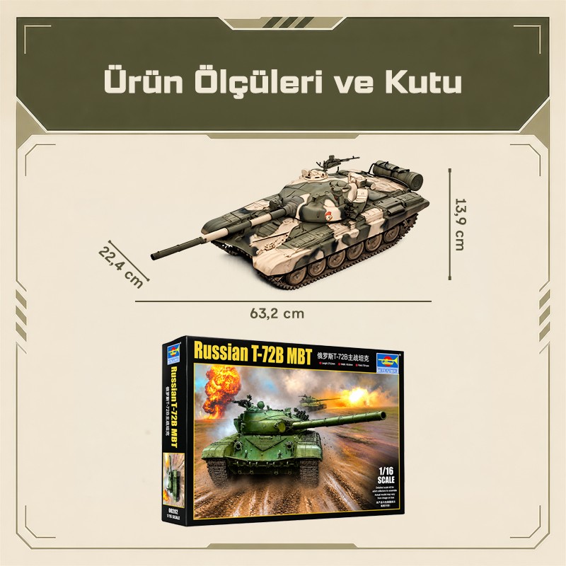 Trumpeter 00924 Russian T-72B MBT Maket Model Kit