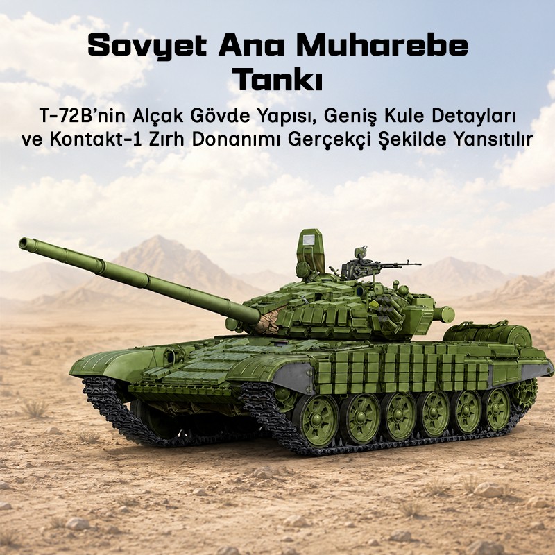 Trumpeter 00925 Russian T-72B1 MBT (w/kontakt-1 reactive armor) Maket Model Kit