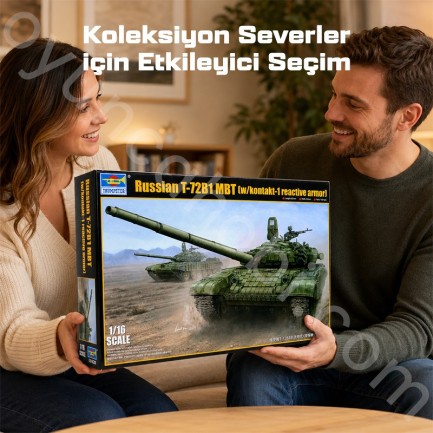 Trumpeter 00925 Russian T-72B1 MBT (w/kontakt-1 reactive armor) Maket Model Kit - Thumbnail