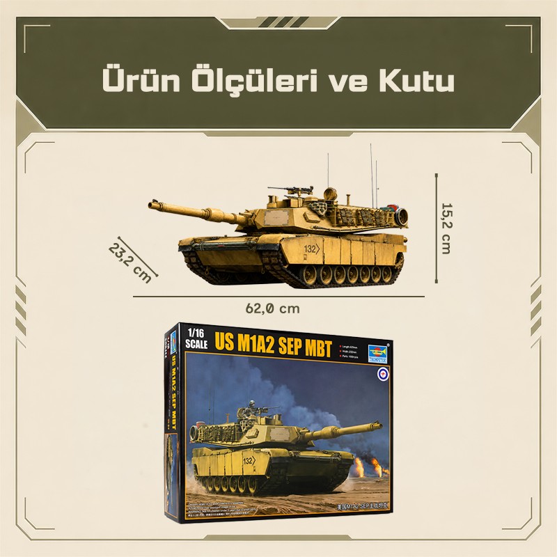 Trumpeter 00927 US M1A2 SEP MBT] Maket Model Kit