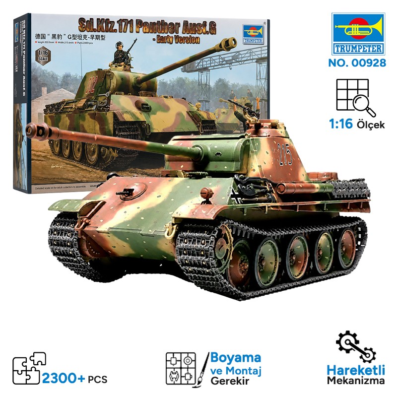 Trumpeter 00928 German Sd.Kfz.171 Panther Ausf.G - Early Version Maket Model Kit