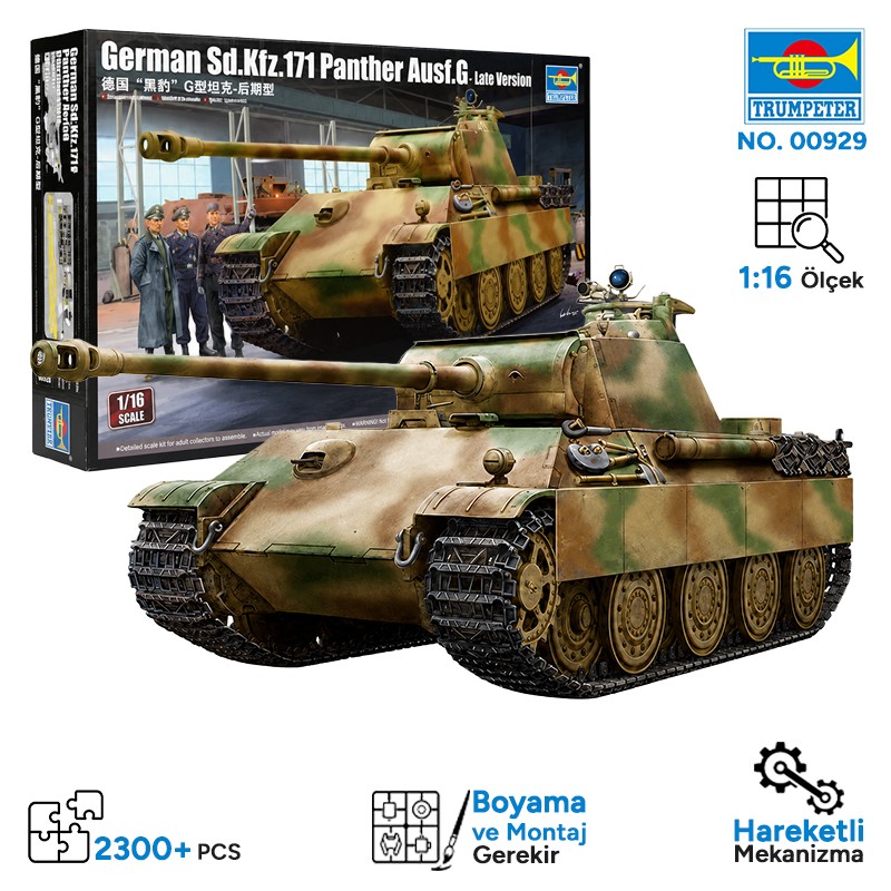Trumpeter 00929 German Sd.Kfz.171 Panther Ausf.G - Late Version Maket Model Kit