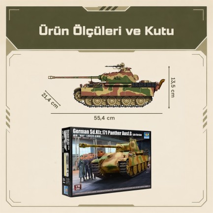 Trumpeter 00929 German Sd.Kfz.171 Panther Ausf.G - Late Version Maket Model Kit - Thumbnail
