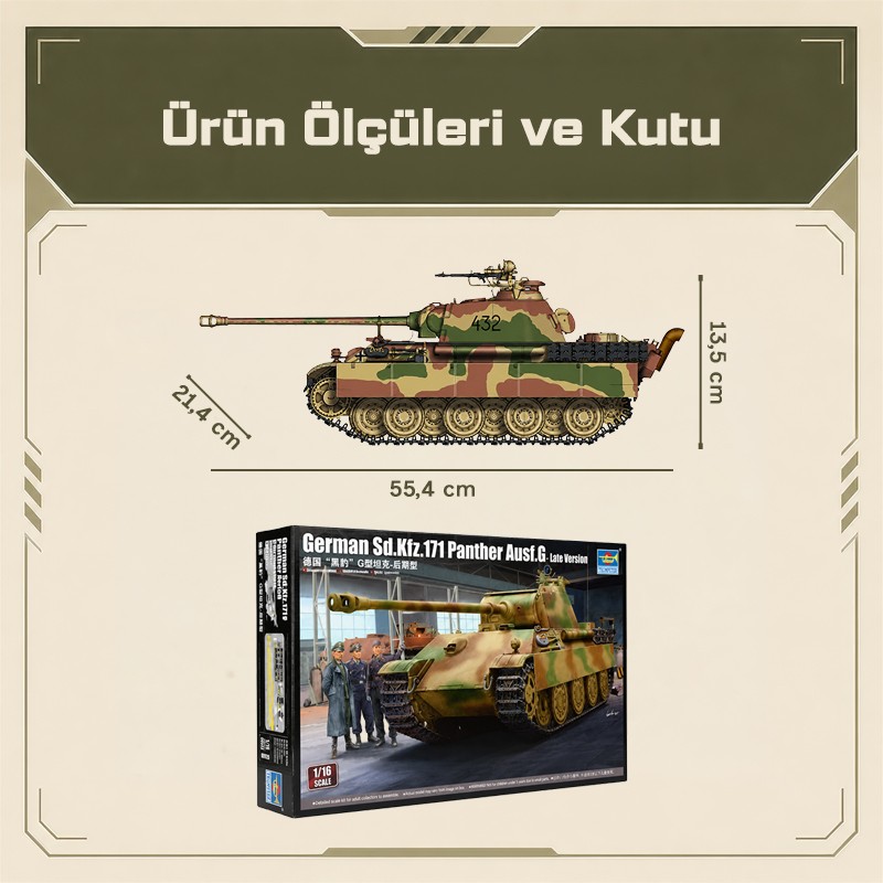Trumpeter 00929 German Sd.Kfz.171 Panther Ausf.G - Late Version Maket Model Kit