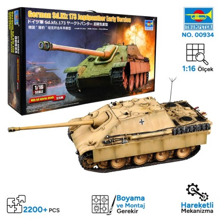 Trumpeter - Trumpeter 00934 German Sd.Kfz 173 Jagdpanther Early Version Maket Model Kit