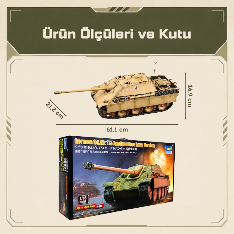 Trumpeter 00934 German Sd.Kfz 173 Jagdpanther Early Version Maket Model Kit
