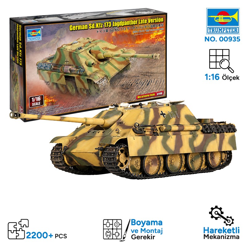 Trumpeter 00935 German Sd.Kfz 173 Jagdpanther Late Version Maket Model Kit