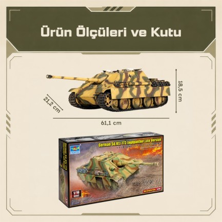 Trumpeter 00935 German Sd.Kfz 173 Jagdpanther Late Version Maket Model Kit - Thumbnail