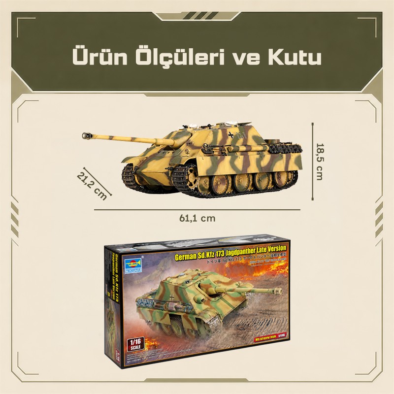 Trumpeter 00935 German Sd.Kfz 173 Jagdpanther Late Version Maket Model Kit