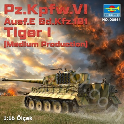 Trumpeter 00944 Pz.Kpfw.VI Ausf.E Sd.Kfz.181 Tiger I (Medium Production) Maket Model Kit - Thumbnail