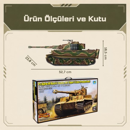 Trumpeter 00945 Pz.Kpfw.VI Ausf.E Sd.Kfz.181 Tiger I (Late Production) Maket Model Kit - Thumbnail