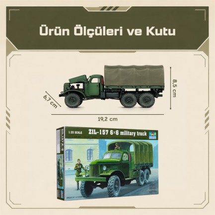 Trumpeter 01001 Soviet ZIL-157 6×6 Military Truck Maket Model Kit - Thumbnail