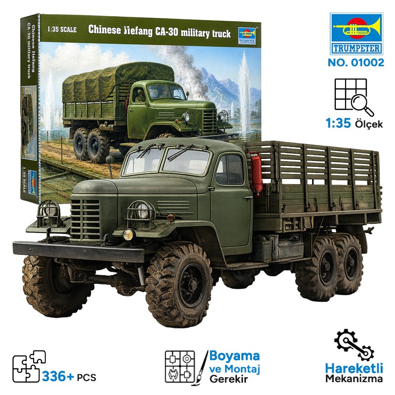 Trumpeter 01002 Chinese Jiefang CA-30 military truck Maket Model Kit
