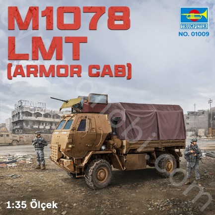 Trumpeter 01009 M1078 LMTV(ARMOR CAB) Maket Model Kit - Thumbnail