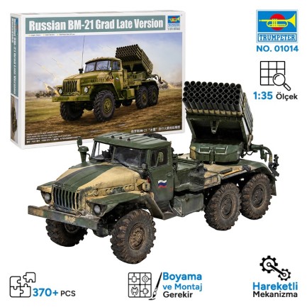Trumpeter - Trumpeter 01014 Russian BM-21 Hail MRL -Late Maket Model Kit