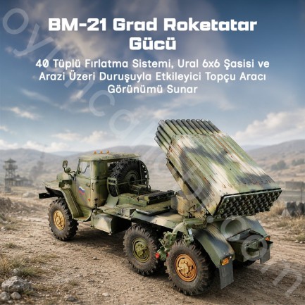 Trumpeter 01014 Russian BM-21 Hail MRL -Late Maket Model Kit - Thumbnail