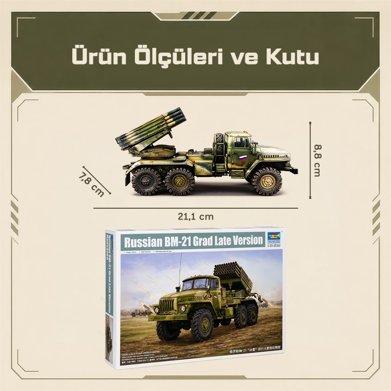 Trumpeter 01014 Russian BM-21 Hail MRL -Late Maket Model Kit