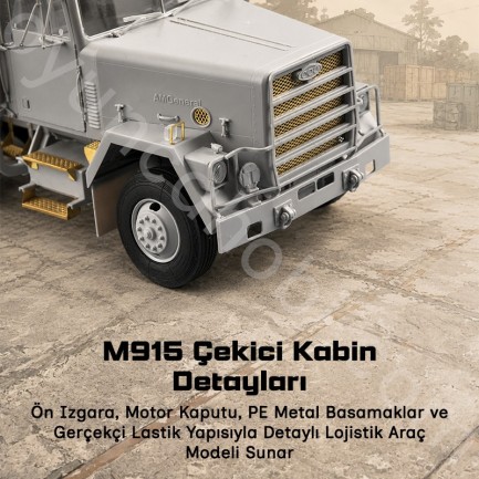 Trumpeter 01015 M915 Tractor with M872 Flatbed trailer & 40FT. Container Maket Model Kit - Thumbnail