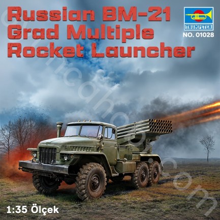 Trumpeter 01028 Russian BM-21 Grad Multiple Rocket Launcher Maket Model Kit - Thumbnail