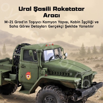 Trumpeter 01028 Russian BM-21 Grad Multiple Rocket Launcher Maket Model Kit - Thumbnail