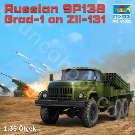 Trumpeter 01032 Russian 9P138 Grad-1 on Zil-131 Maket Model Kit - Thumbnail