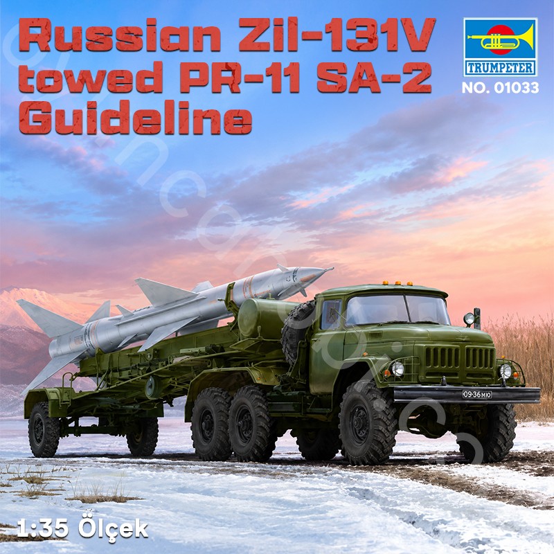 Trumpeter 01033 Russian Zil-131V towed PR-11 SA-2 Guideline Maket Model Kit