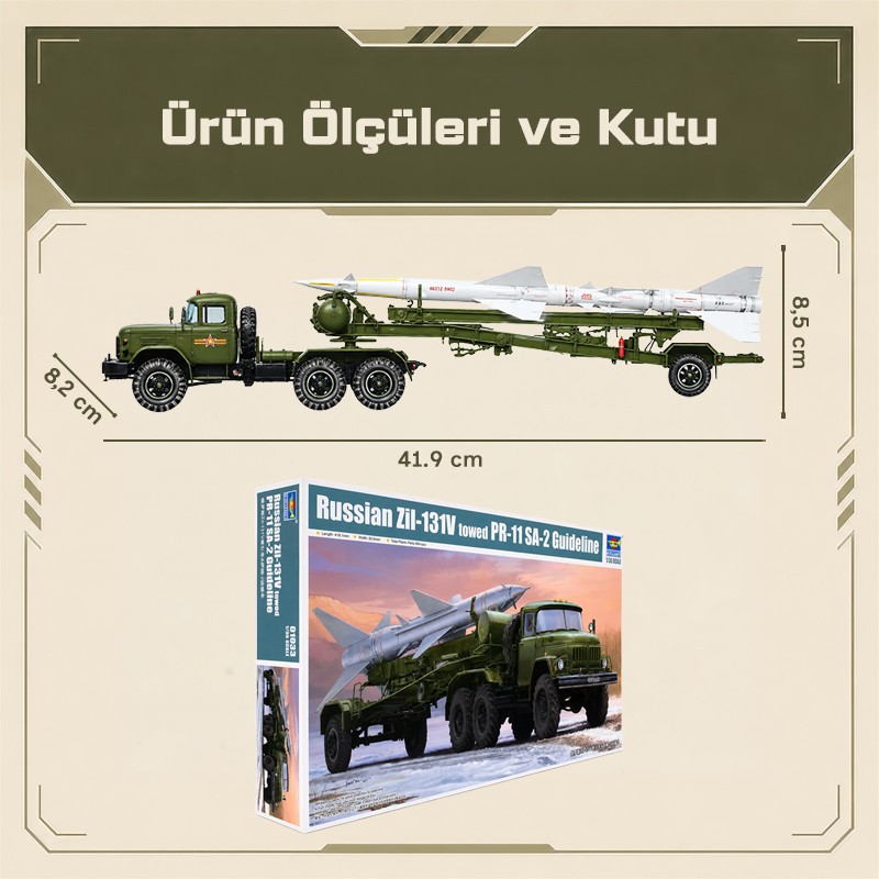 Trumpeter 01033 Russian Zil-131V towed PR-11 SA-2 Guideline Maket Model Kit