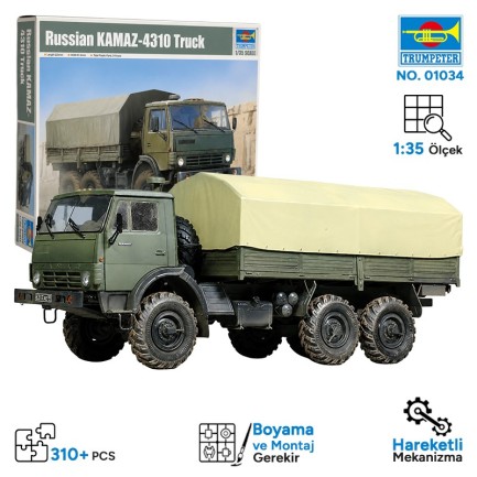 Trumpeter - Trumpeter 01034 Russian KAMAZ-4310 Truck Maket Model Kit