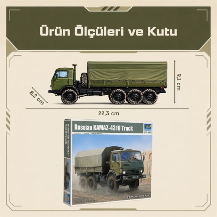 Trumpeter 01034 Russian KAMAZ-4310 Truck Maket Model Kit - Thumbnail
