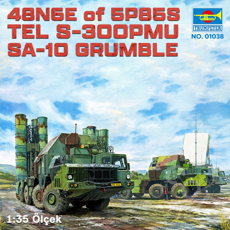 Trumpeter 01038 48N6E of 5P85S TEL S-300PMU SA-10 GRUMBLE Maket Model Kit