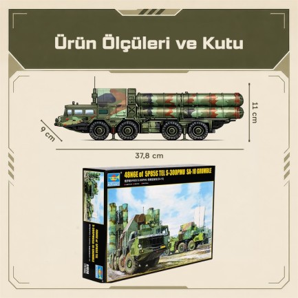 Trumpeter 01038 48N6E of 5P85S TEL S-300PMU SA-10 GRUMBLE Maket Model Kit - Thumbnail