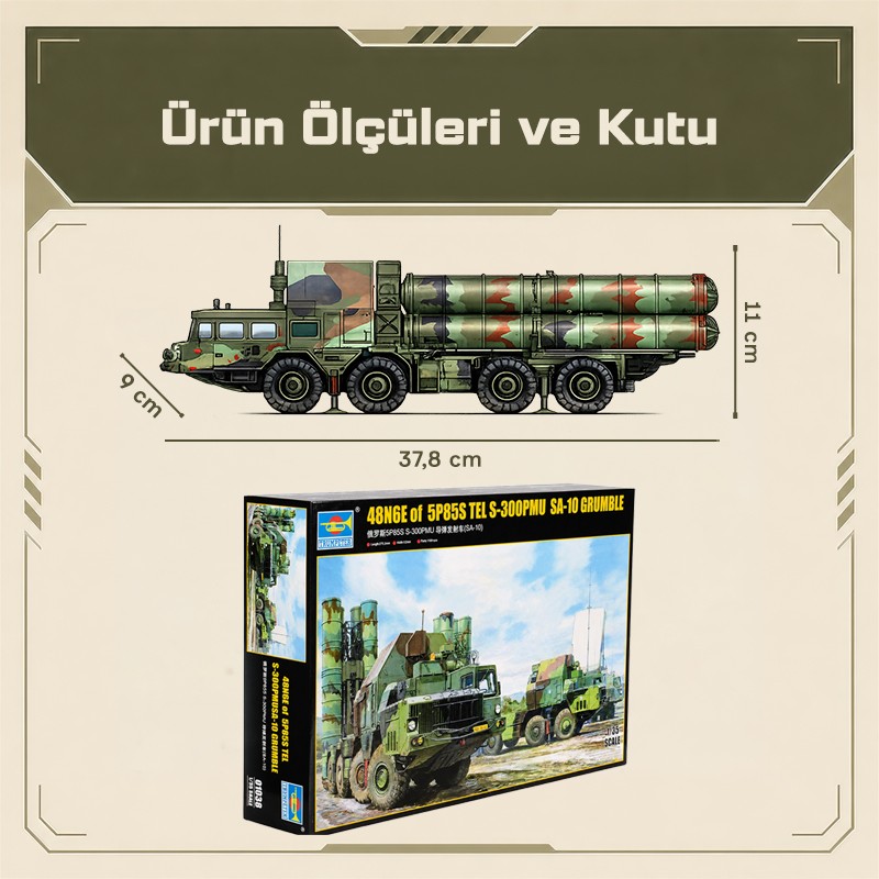 Trumpeter 01038 48N6E of 5P85S TEL S-300PMU SA-10 GRUMBLE Maket Model Kit