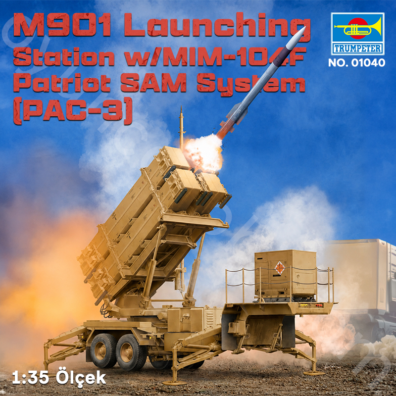 Trumpeter 01040 M901 Launching Station w/MIM-104F Patriot SAM System (PAC-3) Maket Model Kit