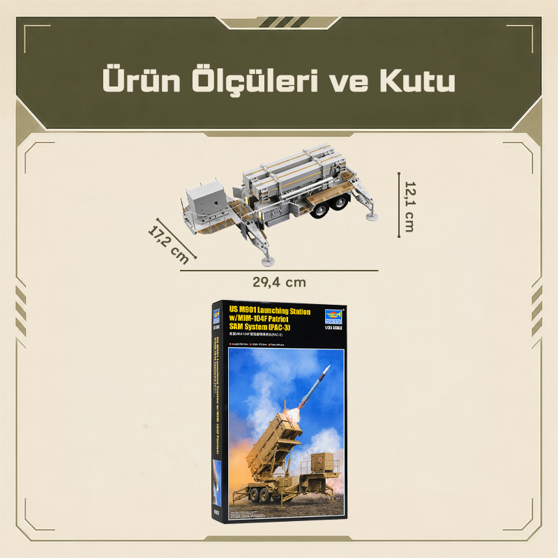 Trumpeter 01040 M901 Launching Station w/MIM-104F Patriot SAM System (PAC-3) Maket Model Kit