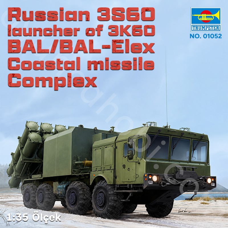 Trumpeter 01052 Russian 3S60 launcher of 3K60 BAL/BAL-Elex Coastal missile Complex Maket Model Kit
