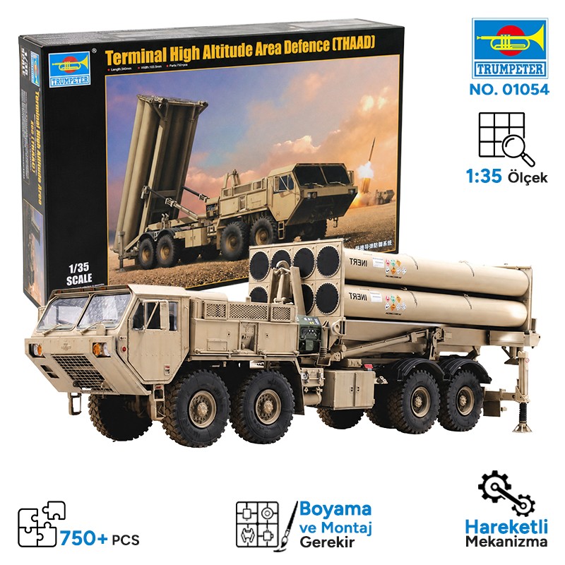 Trumpeter 01054 Terminal High Altitude Area Defence (THAAD) Maket Model Kit
